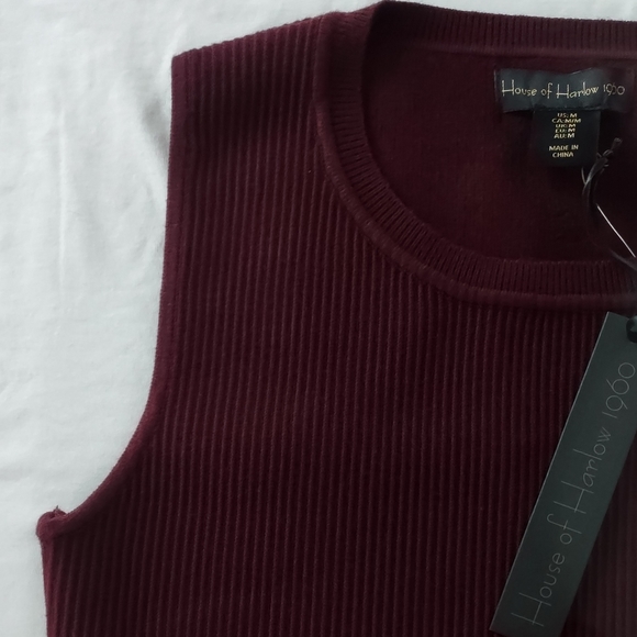 House of Harlow 1960 Crewneck Ribbed Knit Crop Top, L - Picture 5 of 5